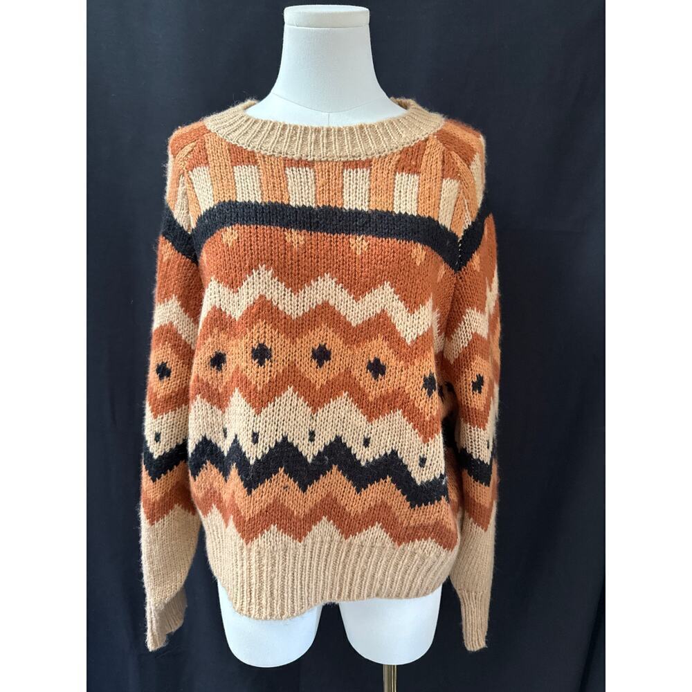 &Merci Womens Geometric Knit Sweater - Cozy Fall/Winter Style